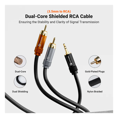 3.5mm naar Dual RCA Cable 1.2m