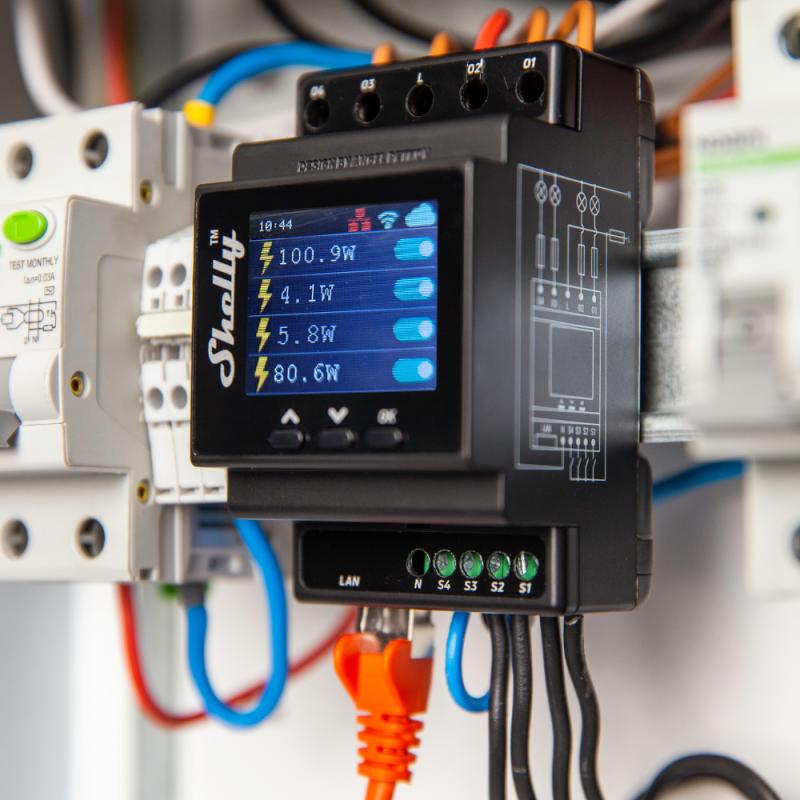 Pro 4PM - Relais - max. 40A - 1 Fase - 4 Kanalen - Meetfunctie - WLAN - LAN - BT