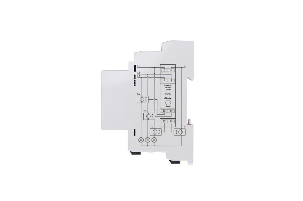 Pro 3EM 120A v2 - Energiemeter - incl. 3x 120A Klemmen - Meetfunctie - WLAN - LAN - BT