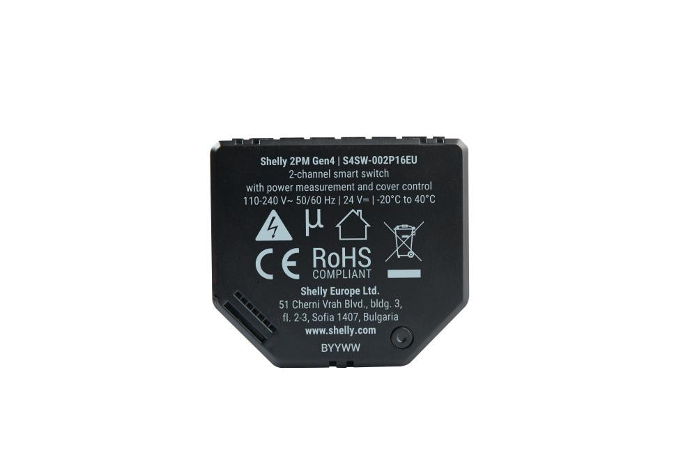 2PM Gen4 - Relais - max 16A - 2 Kanalen - Meetfunctie - WLAN - Matter - Zigbee - Bluetooth
