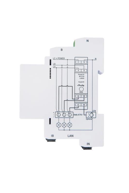 Pro 3EM-3CT63 - Energiemeter - incl. CT - Meetfunctie - WLAN - LAN - BT