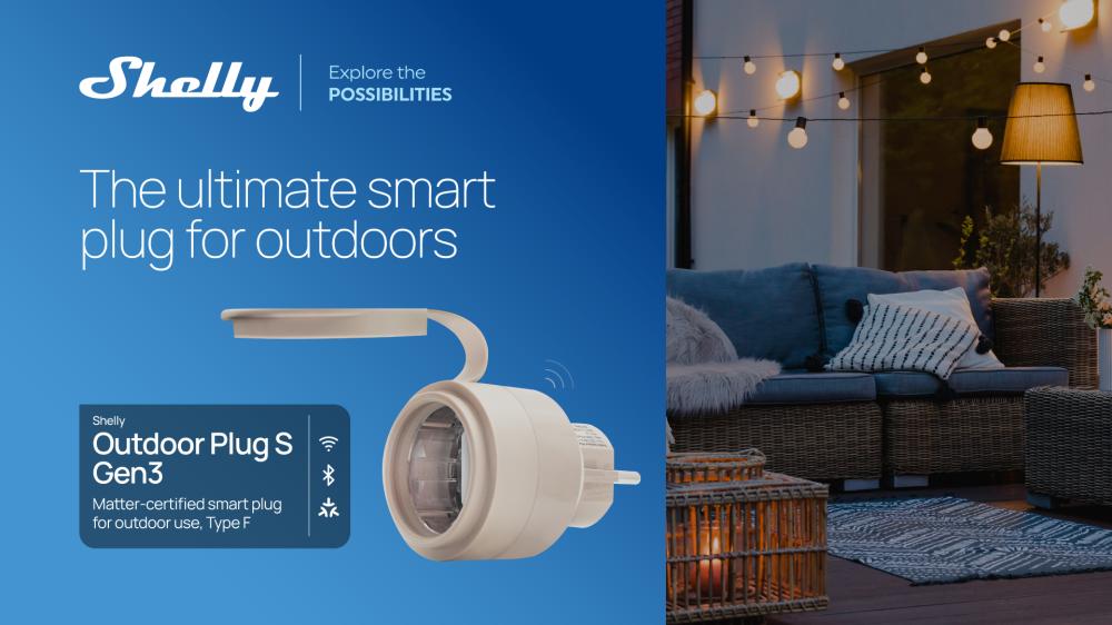 Plug & Play Outdoor Plug S Gen3 - Tussenstekker voor buiten - 12A - Meetfunctie - WLAN - Matter - BT
